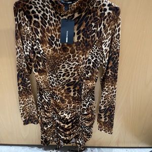 Fashionnova long sleeve cheetah print dress.